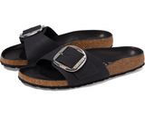 Birkenstock Madrid Big Buckle in Black Leather
