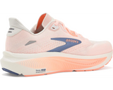 Women's Brooks Ghost 18 in Star White/Cyber Peach/Grey