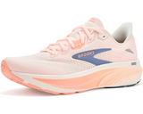 Women's Brooks Ghost 18 in Star White/Cyber Peach/Grey