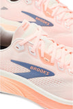 Women's Brooks Ghost 18 in Star White/Cyber Peach/Grey