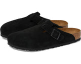 Birkenstock Boston Soft Footbed in Black Suede