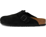 Birkenstock Boston Soft Footbed in Black Suede