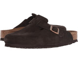 Birkenstock Boston Soft Footbed in Mocha Suede